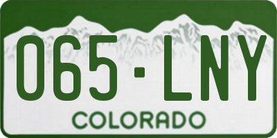 CO license plate 065LNY
