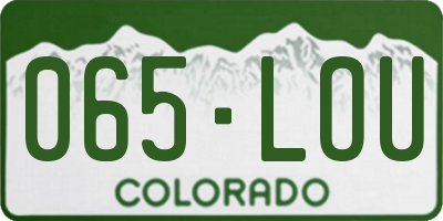 CO license plate 065LOU
