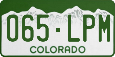 CO license plate 065LPM