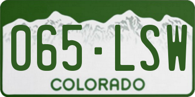 CO license plate 065LSW