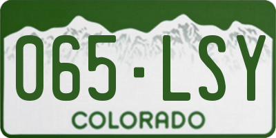 CO license plate 065LSY