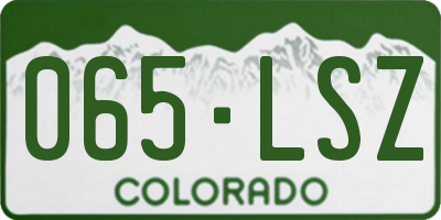 CO license plate 065LSZ