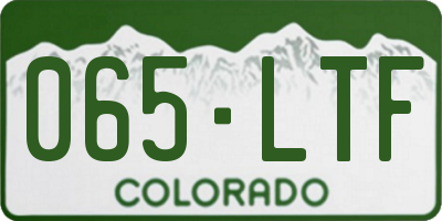 CO license plate 065LTF
