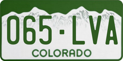 CO license plate 065LVA