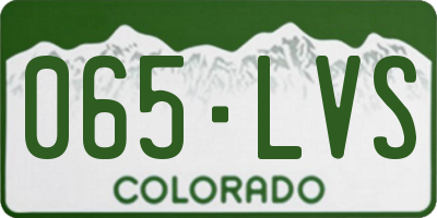 CO license plate 065LVS