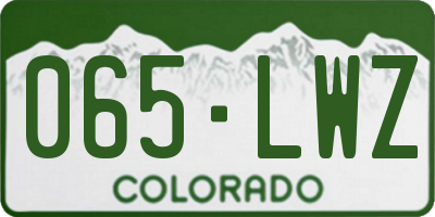 CO license plate 065LWZ