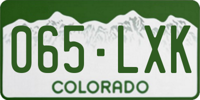 CO license plate 065LXK