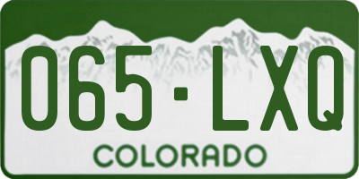 CO license plate 065LXQ