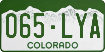 CO license plate 065LYA
