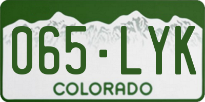 CO license plate 065LYK