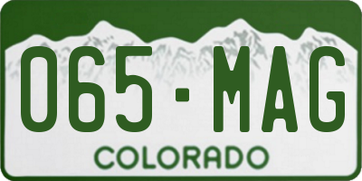 CO license plate 065MAG