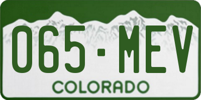 CO license plate 065MEV
