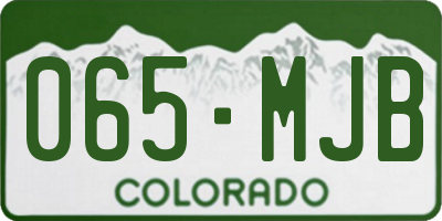 CO license plate 065MJB