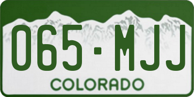 CO license plate 065MJJ