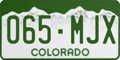 CO license plate 065MJX