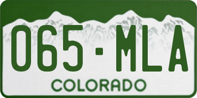 CO license plate 065MLA