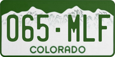 CO license plate 065MLF