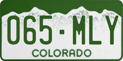 CO license plate 065MLY