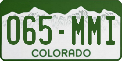 CO license plate 065MMI