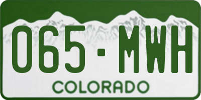 CO license plate 065MWH