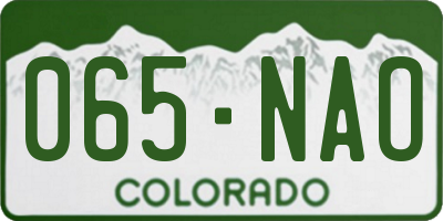 CO license plate 065NAO