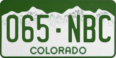 CO license plate 065NBC