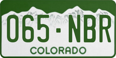CO license plate 065NBR