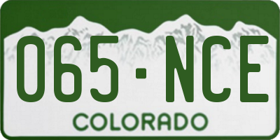 CO license plate 065NCE