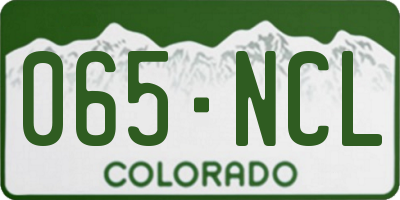 CO license plate 065NCL