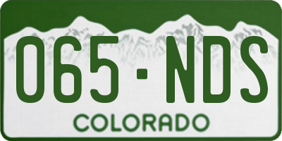 CO license plate 065NDS