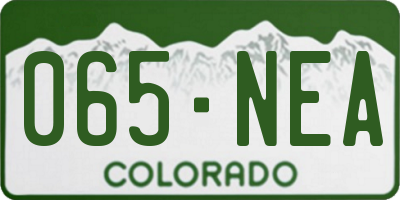CO license plate 065NEA