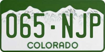 CO license plate 065NJP