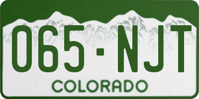 CO license plate 065NJT