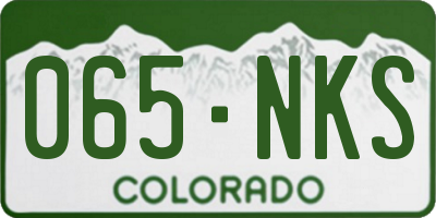 CO license plate 065NKS