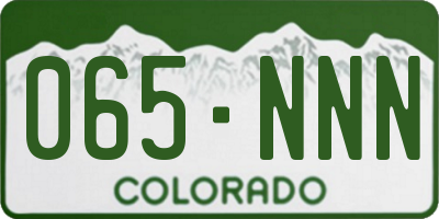 CO license plate 065NNN