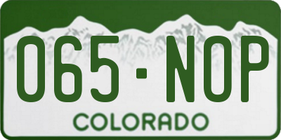 CO license plate 065NOP