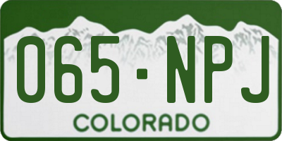 CO license plate 065NPJ
