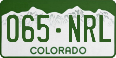 CO license plate 065NRL
