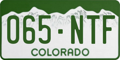 CO license plate 065NTF