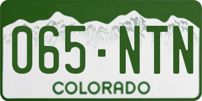 CO license plate 065NTN