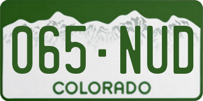 CO license plate 065NUD