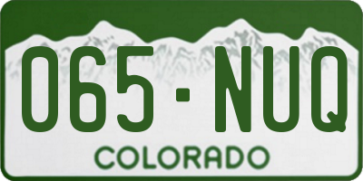 CO license plate 065NUQ