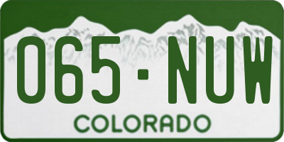 CO license plate 065NUW