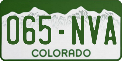 CO license plate 065NVA