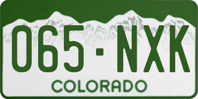 CO license plate 065NXK