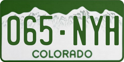 CO license plate 065NYH