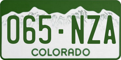 CO license plate 065NZA