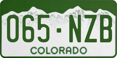 CO license plate 065NZB