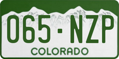 CO license plate 065NZP