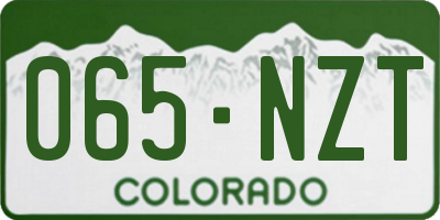 CO license plate 065NZT